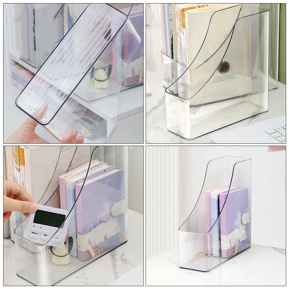 

Transparent Desktop File Storage Box Acrylic Magazine File Holder Vertical Document A4 Papers Organizer For Office Home School