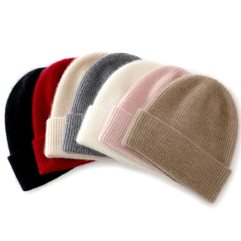 

Кашемировая толстая шапка в рубчик, женская эластичная подол, мягкая мужская зимняя вязаная шапка, теплые шапки, простая базовая шапка