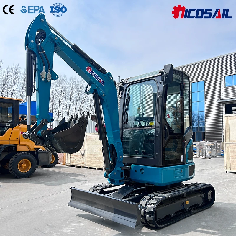 

NICOSAIL OKW35E Small Excavator 3.5Ton Micro Digger Kubota Engine Zero Tail Swing Farm Use