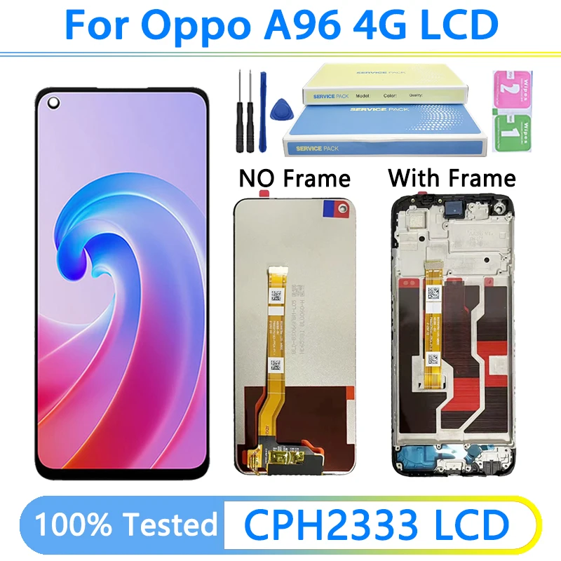 A96 4G экран дисплея для OPPO A96 ЖК-дисплей с рамкой, дигитайзер сенсорного экрана в сборе, CPH2333, замена дисплея A96 4G экран дисплея для OPPO A96 ЖК-дисплей с рамкой, дигитайзер сенсорного экрана в сборе, CPH2333, замена дисплея