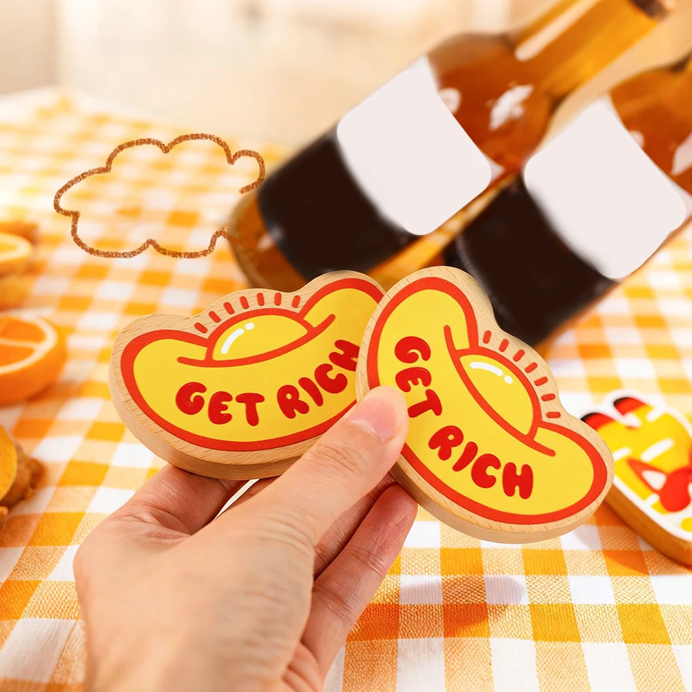 Magnetic Wooden Bottle Opener in Style for Kitchen and Bar Combines Artistic Design with Practical Functionality