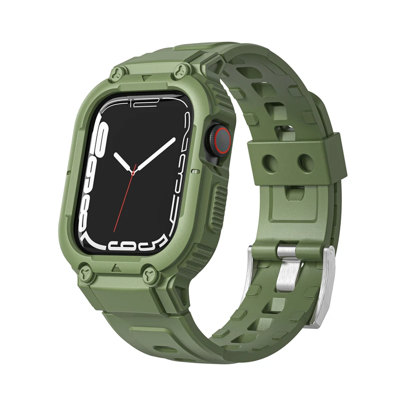 Suitable for Apple Watch Applewatch Strap iWatch One-Piece Armor Pure Color Strap 1-8 Generation image 6