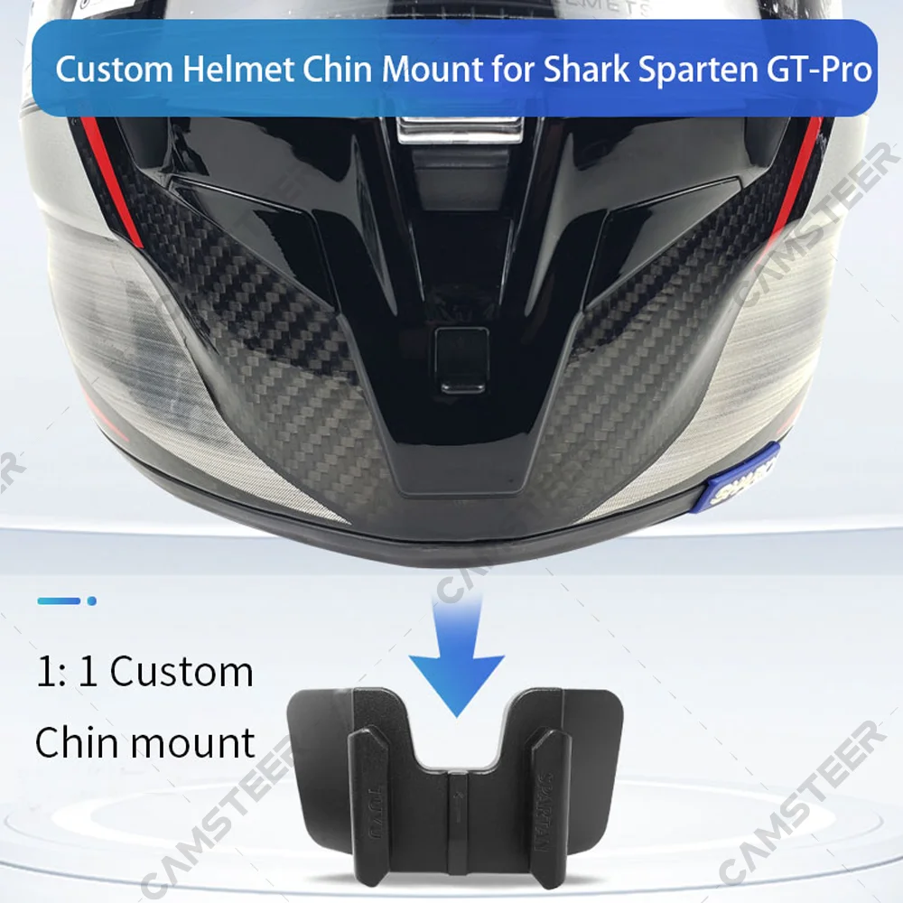 Shark Spartan Gt Custom Aluminium Helmet Chin Mount for GoPro Hero 12 11 10 9 Insta360 X4 X3 Ace pro DJI Action 3 4 Camera