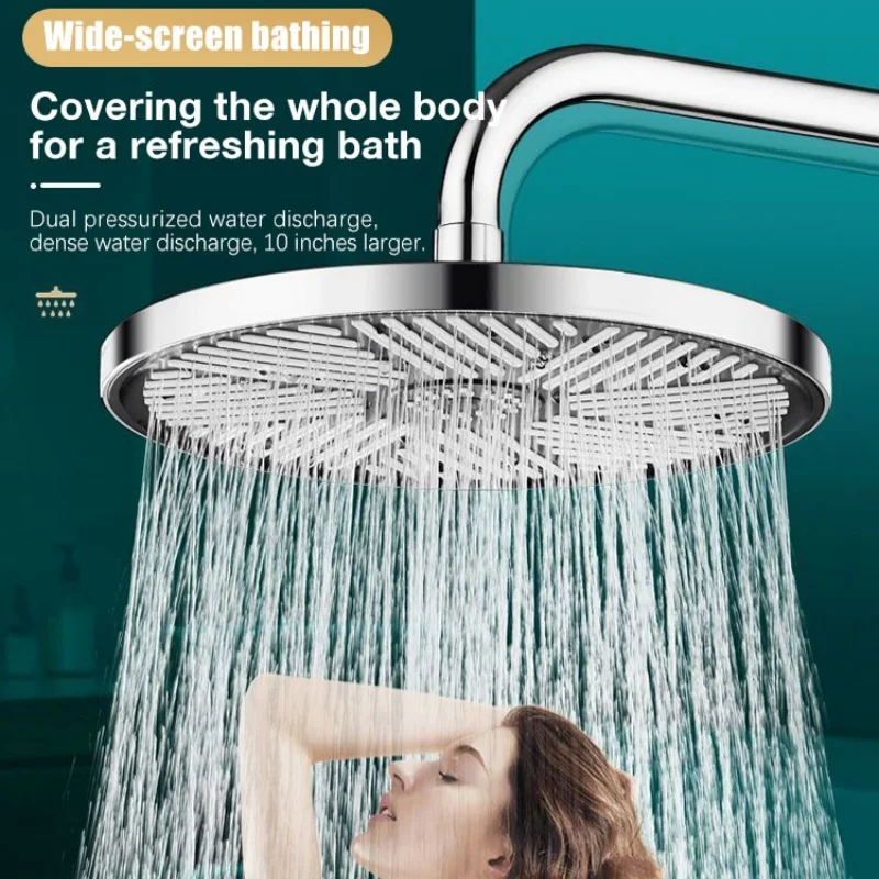 10inch Big Panel Rainfall Shower Head High Pressure Shower Head Water Saving Top Rain Shower Faucet Home Bathroom Accessories