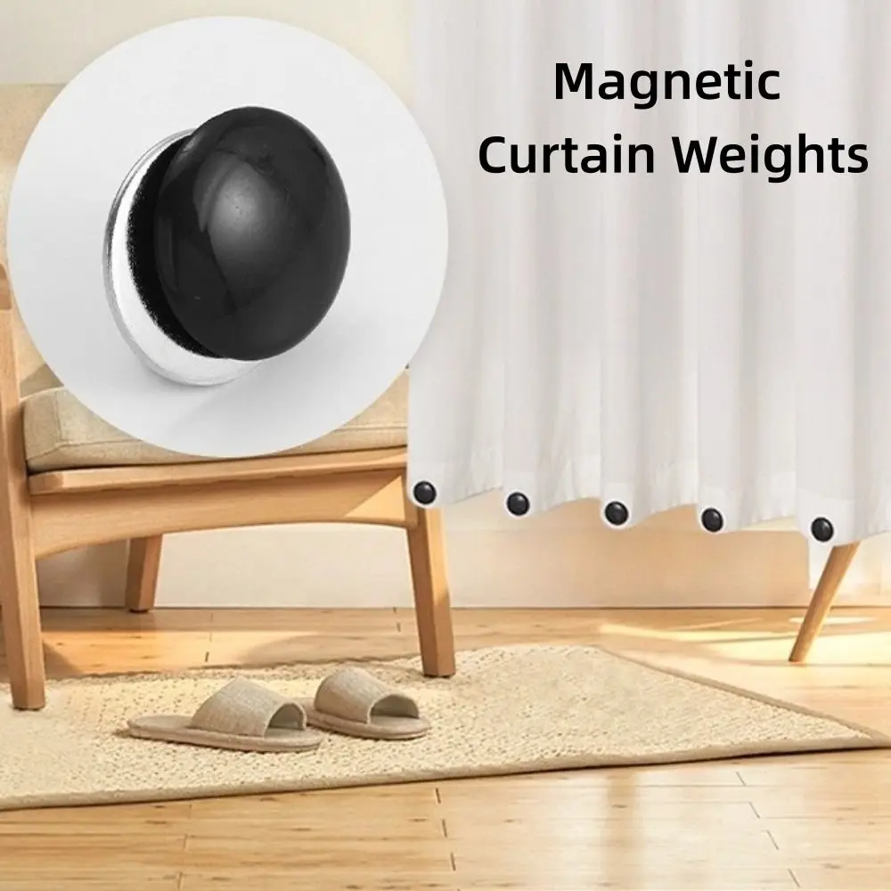 10pcs New Magnetic Curtain Weights Windproof Rustproof Coating Table Cloth Weights Round Metal Curtain Fixing Clips Home Use