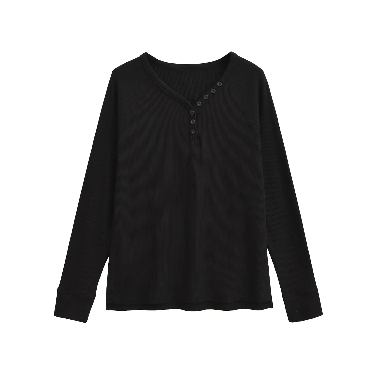 Dames oversized T-shirt met lange mouwen, Koreaanse stijl, ronde hals, losse pasvorm, herfstbovenkleding, casual comfortabele top