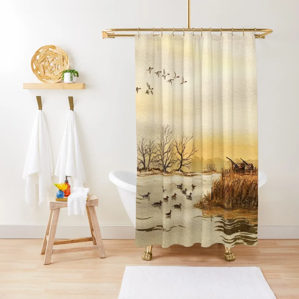 

Duck Hunting For Pintails Shower Curtain Set For Bathroom Transparent Bathroom Shower Waterproof Bath And Anti-Mold Curtain