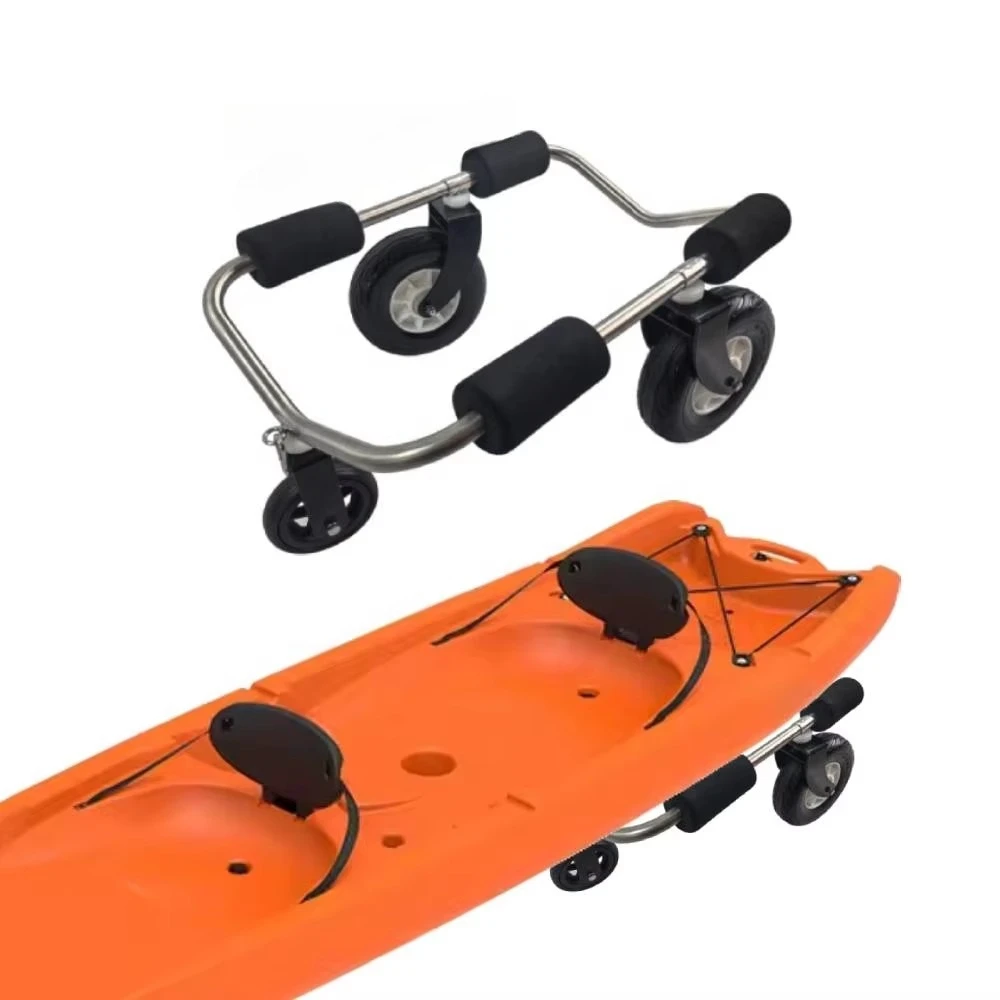 

xc-Universal Stainless Steel Frame Kayak Cart with Adjustable Wheels for Beaches and Grass for Hand Carts & Trolleys#