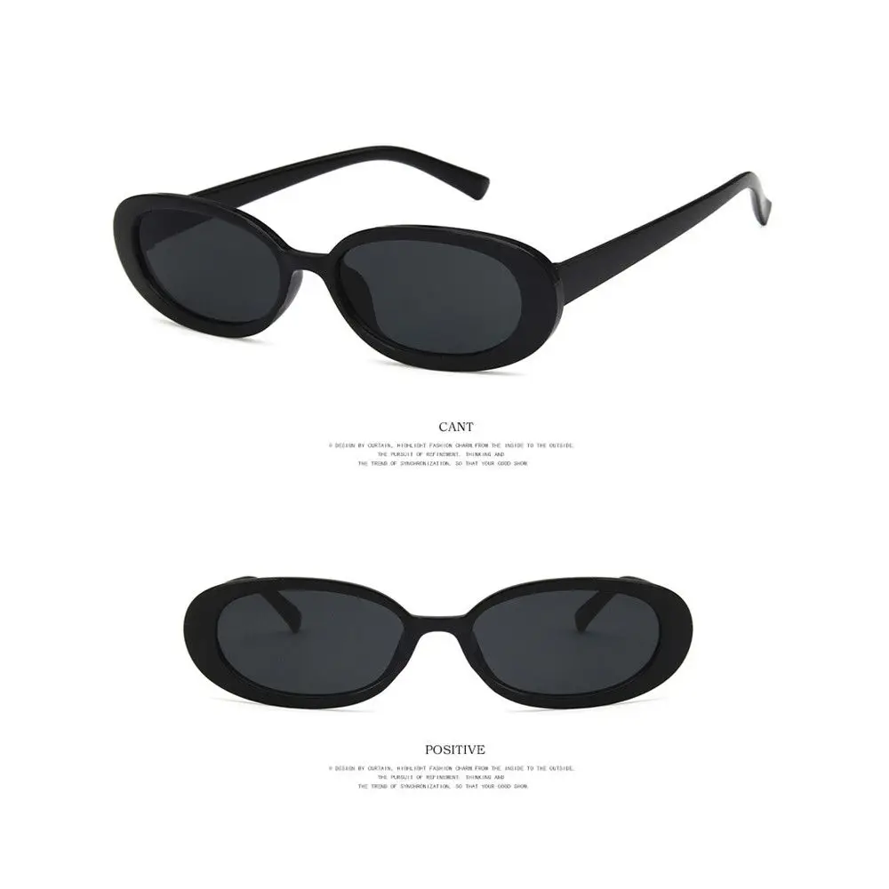 Retro Sun Glasses UV400 Eyewear Sunglasses for Women Oval Sunglasses Fashion Shades