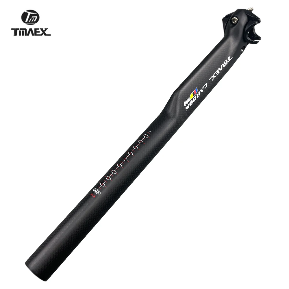 TMAEX-Bicycle Full Carbon Fiber Seatpost, Road and MTB Bike Seat Post, Ultra Light, 3K Matte, 27.2, 30.8, 31.6x350, 400m