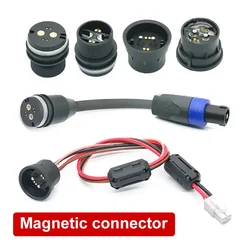 18A 24V Magnetic Connector with Wire Soldering Tin 4Pin War Industry Strong Adsorption Injection Waterproof Charging Power Plug
