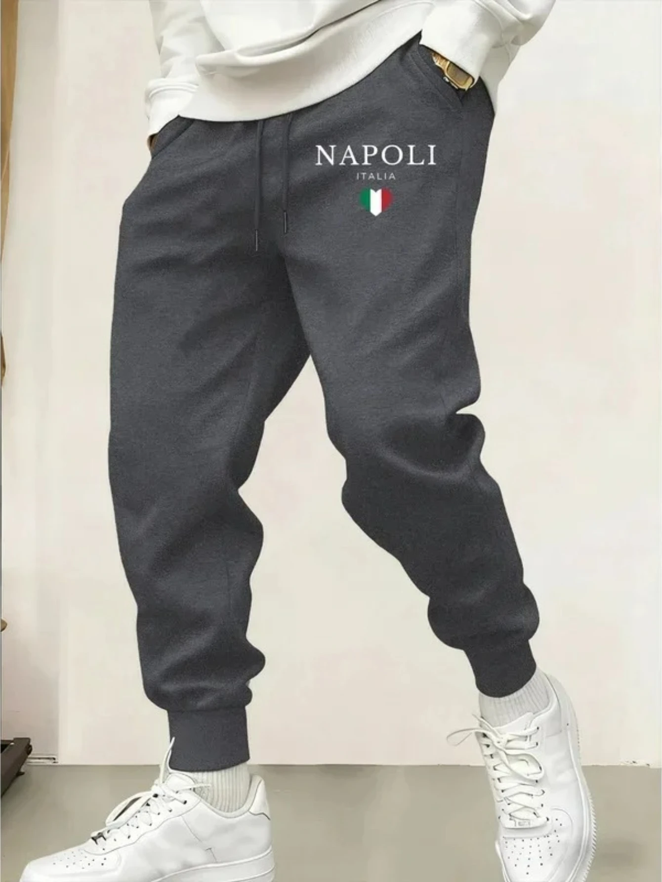 Napoli Italia Brief Und Flagge Drucken Mann Sweatpant Tasche Fleece Hose Casual Warme Hosen Herbst Mode Sport Jogginghose Hosen
