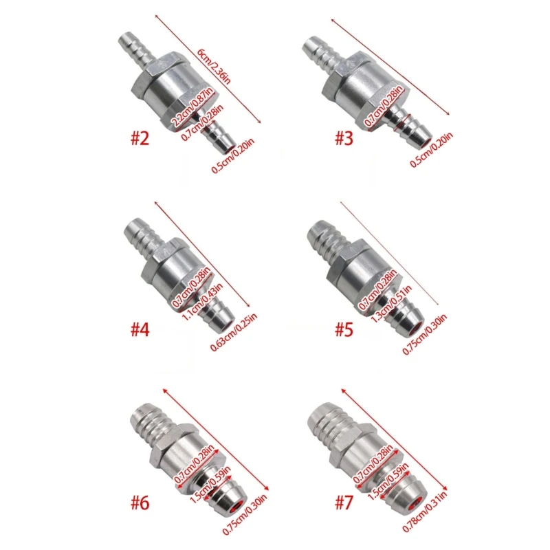 Aluminum Alloys Line Check Valves Single Way Flows Control Inline Nonreturn Valves for Auto Motorbikes Ship Easy to Use