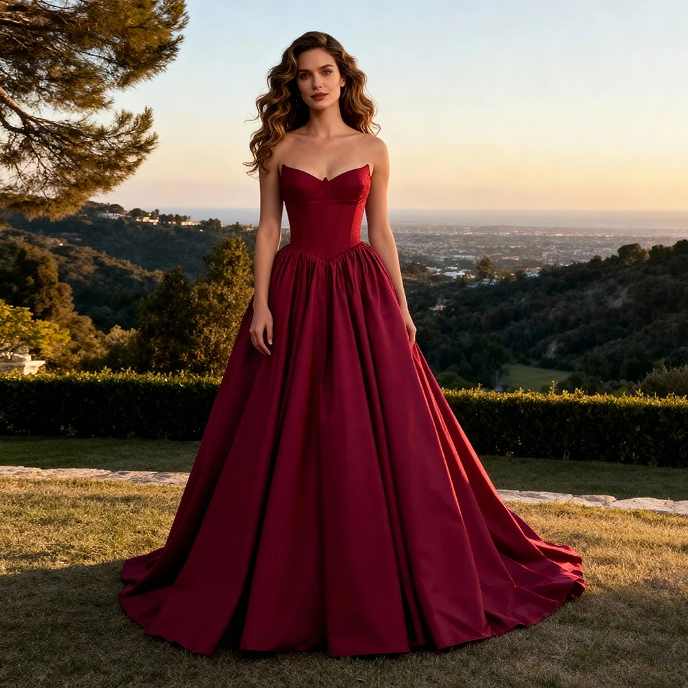 

Burgundy Prom Dresses for Special Occasions Sation Backless Formal Occasion Celebrity Banquet Elegant Gowns Robes De Cocktail