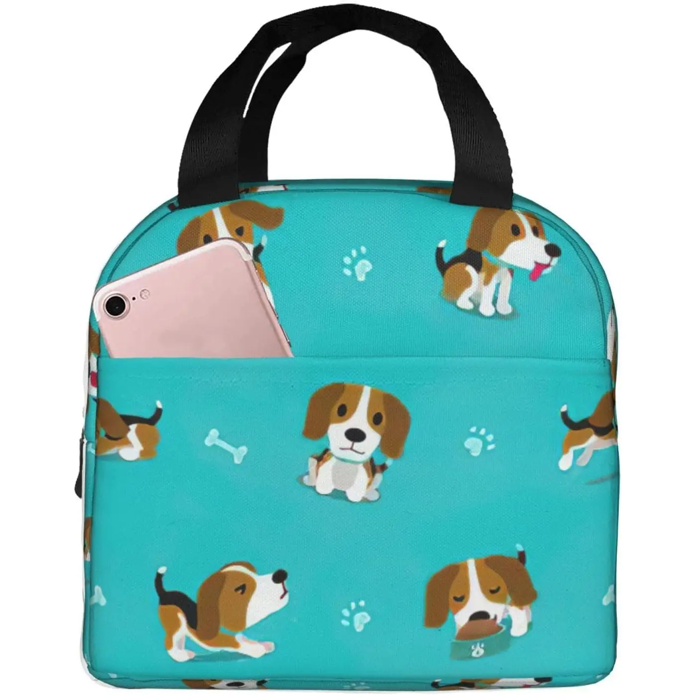 

Cartoon Beagle Dog print Lunch Bag Lunch Box Reusable Insulated Lunch Tote Leakproof for Work Picnic