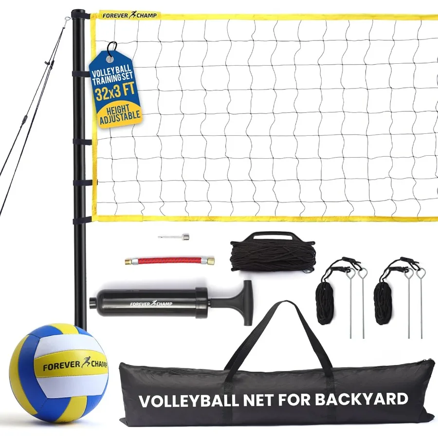 

Volleyball Net for Backyard Beach Home Includes 32x3 Ft Regulation Size Net 8.5-Inch PU Volleyball Carrying Bag Boundary Lines