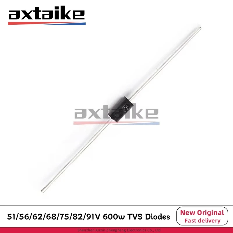 50PCS P6KE51CA P6KE56CA P6KE62CA P6KE68CA P6KE75CA P6KE82CA P6KE91CA DO-204AC DO15 600W Transient Voltage Suppression TVS Diodes
