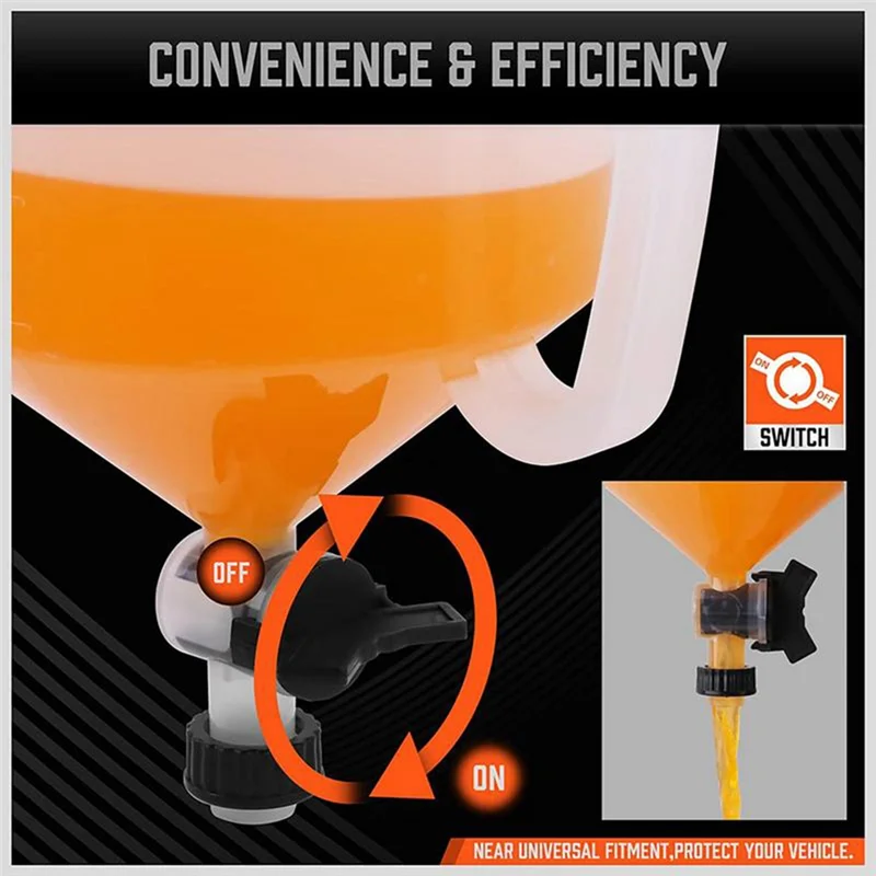 A26F-Fit Kit di accessori per auto per veicoli universali 15 pezzi Set di beccucci per imbuti in plastica per riempimento refrigerante a prova di fuoriuscite