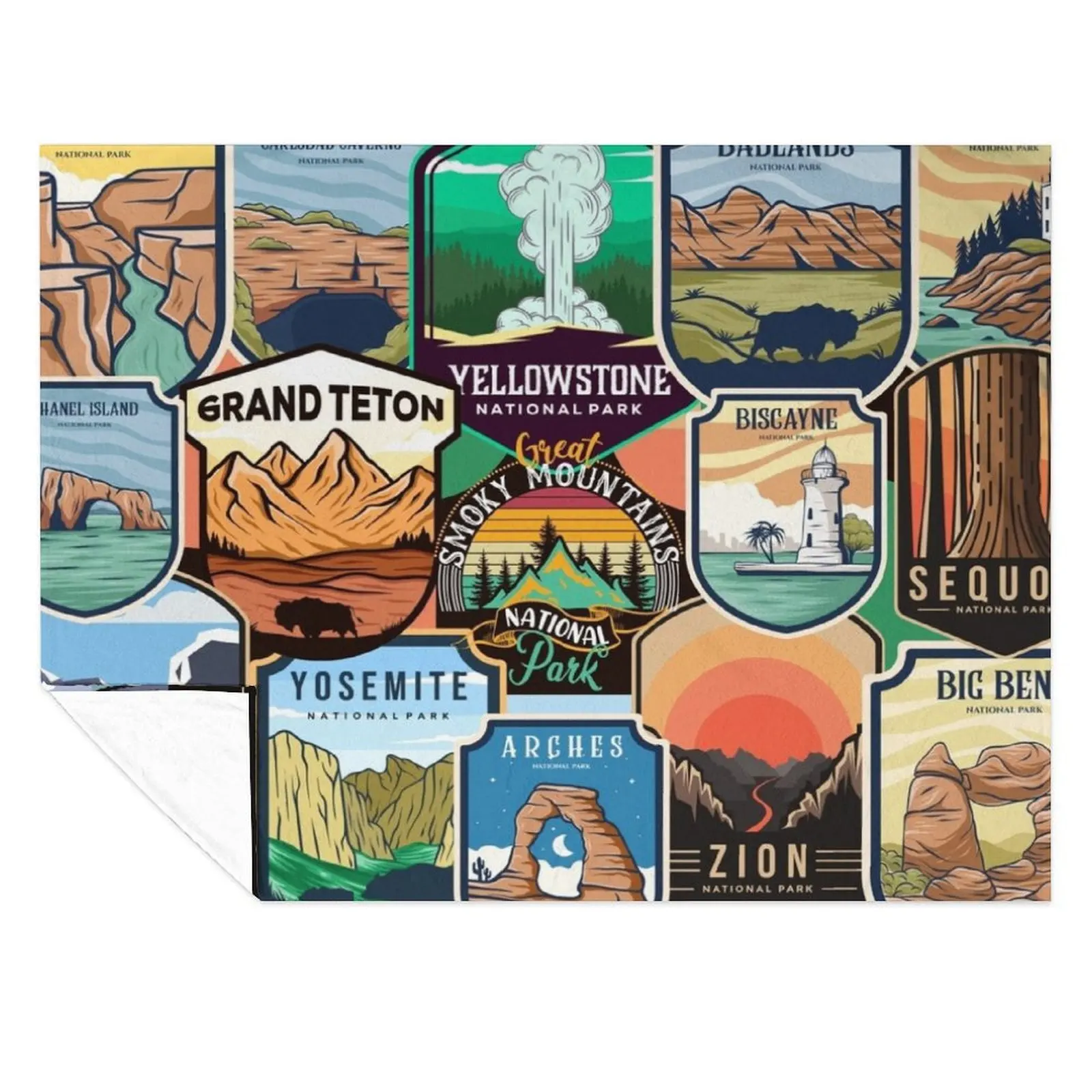 

National Parks Logo Design Throw Blanket Extra Large Throw for babies Weighted Blankets