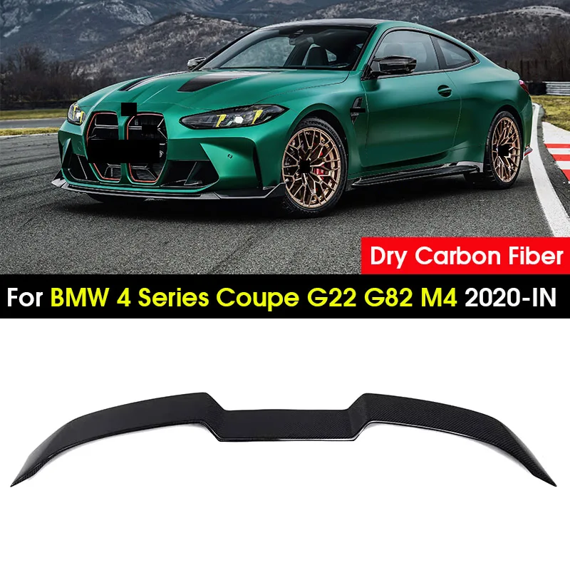 

Задний спойлер из сухого углеродного волокна, спойлер для багажника, губа для BMW 4 серии, 2-дверный купе G22 G82 M4 2020-IN, задняя губа в стиле V