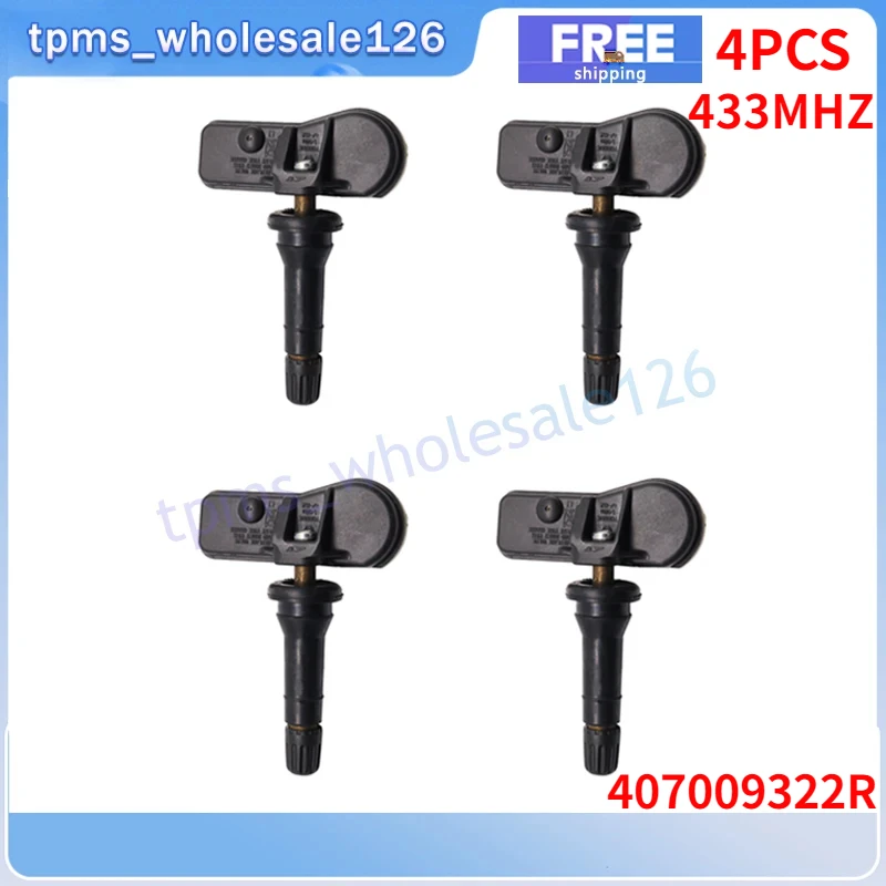 

407009322R Tire Pressure Monitor Sensor 4PCS TPMS 433MHZ For Nissan NV250 NV300 Opel Movano Renault Arkana Captur Dacia Dokker