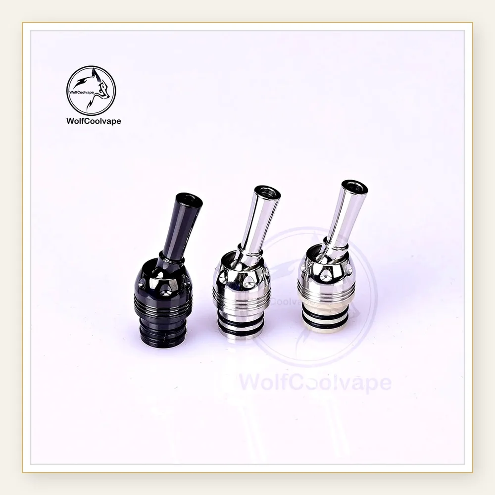 Wolfcool Vape 510 MTL Drip Tip with 316SS Base for Flash e-Vapor V4.5S+ RTA RDTA RDA Atomizers