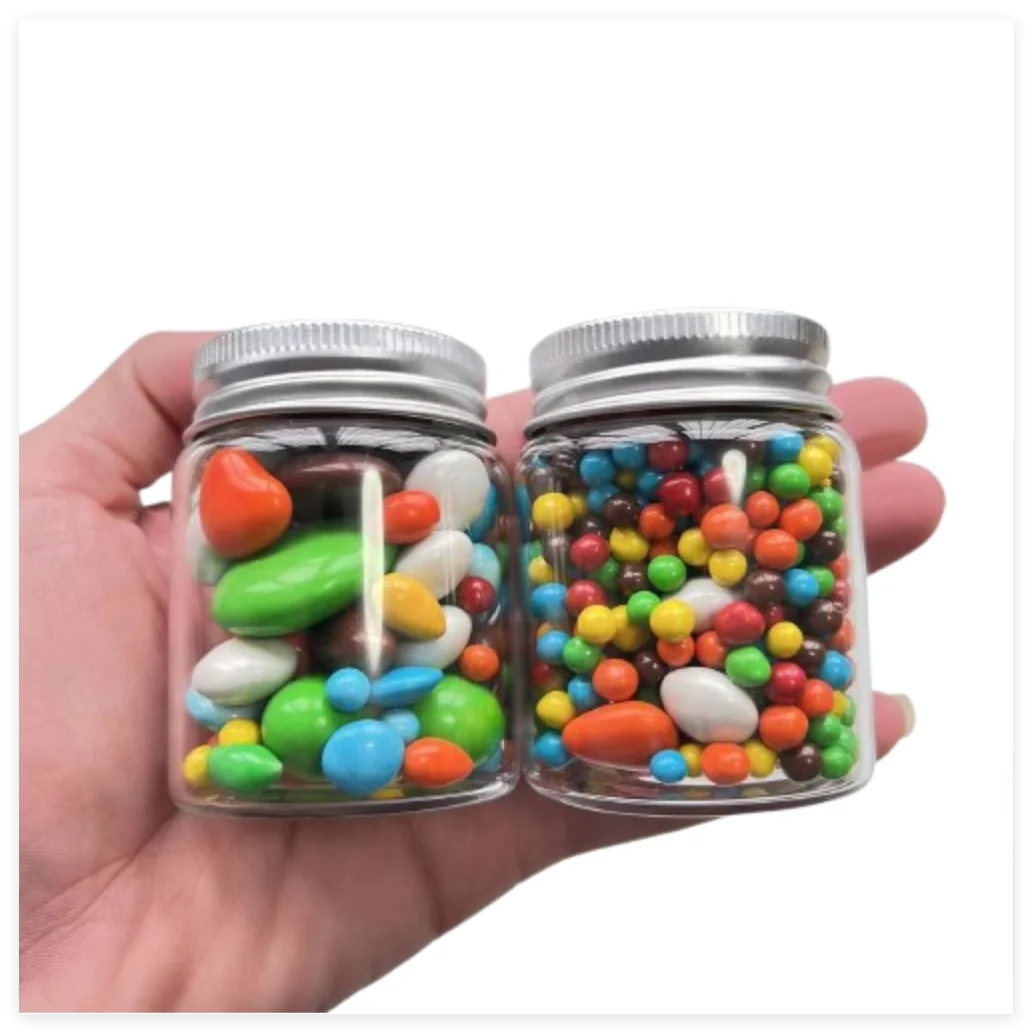 12/24 Pcs Glass jars Test tube 33*47*60mm 60ml small Glass Bottle Silver Screw Cap mini Jars DIY Craft Transparent empty bottles
