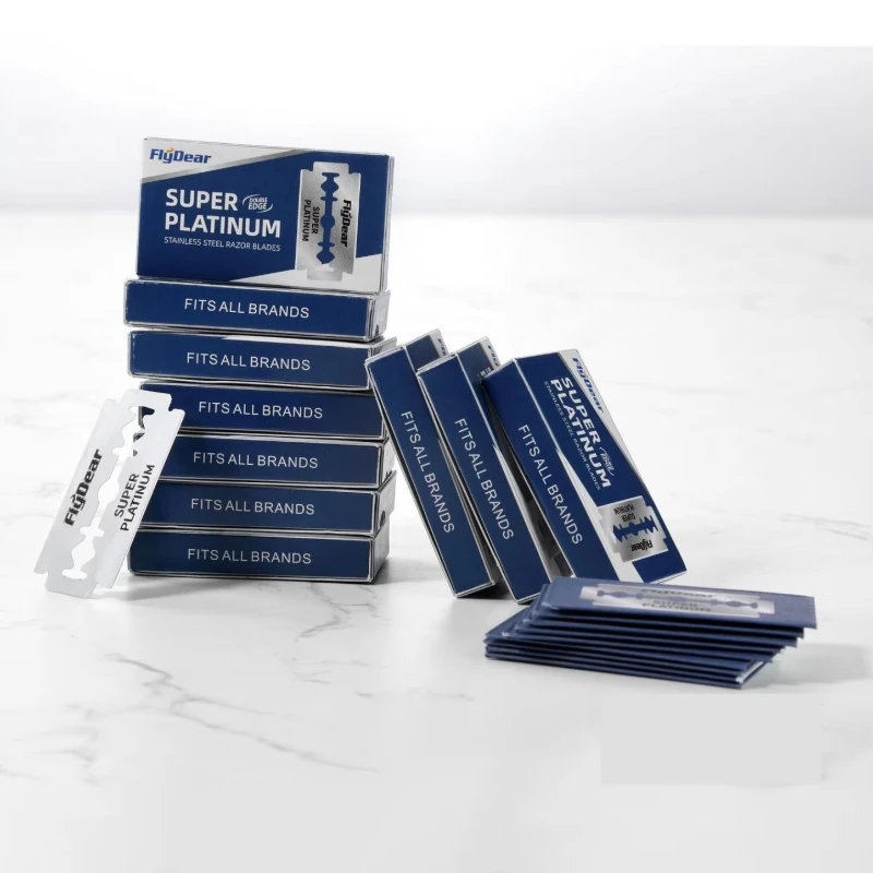 10/30/60 Stuks Dubbele Rand Baard Haar Scheerapparaat Set Heren Traditionele Klassieke Baard Scheermes Met Messen Veiligheid scheermes Voor Kapper Styling