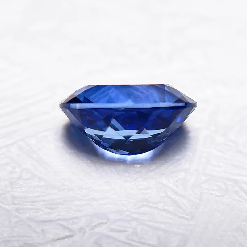 Laborgezüchteter Saphir, oval geschliffen, Kornblumenfarbe, DIY-Charms, Schmuckherstellung, Ring, Halskette, Ohrringe, Hauptmaterialien, Zertifikat – Detail 5