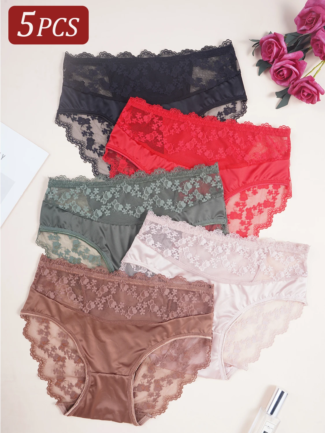 5-pcs-cor-solida-roupa-interior-feminina-sexy-renda-bordado-pequena-flor-emenda-calcinha-meados-de-cintura-briefs-adequado-para-todas-as-estacoes