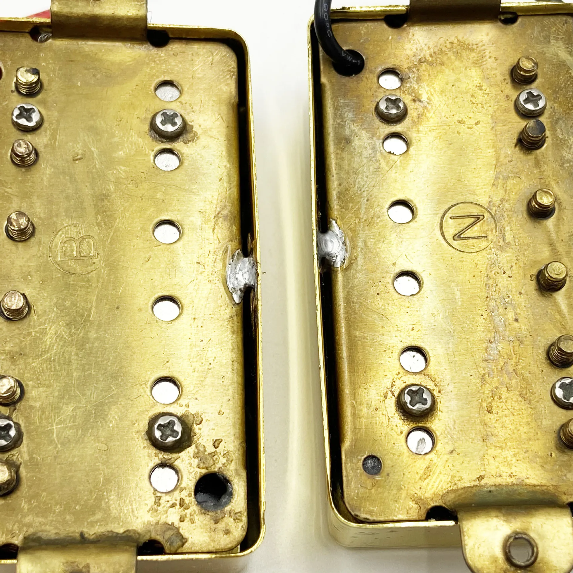 Electric Guitar Black Frame Gold Humbucker Set for LP Guitar 6-Screw Adjustable Double Coil 50mm Neck & 52mm Bridge