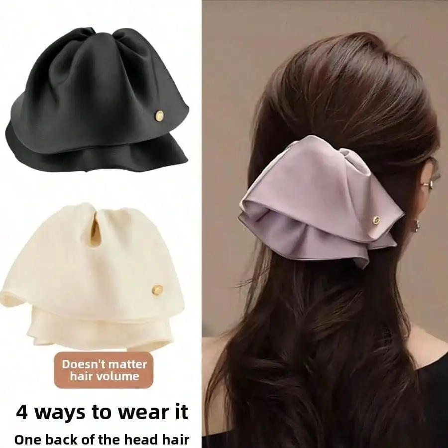 

1 шт. Корейская атласная заколка-краб для волос в корейском стиле, минималистичная, для повседневного использования, офиса, свиданий, аксессуар для женщин