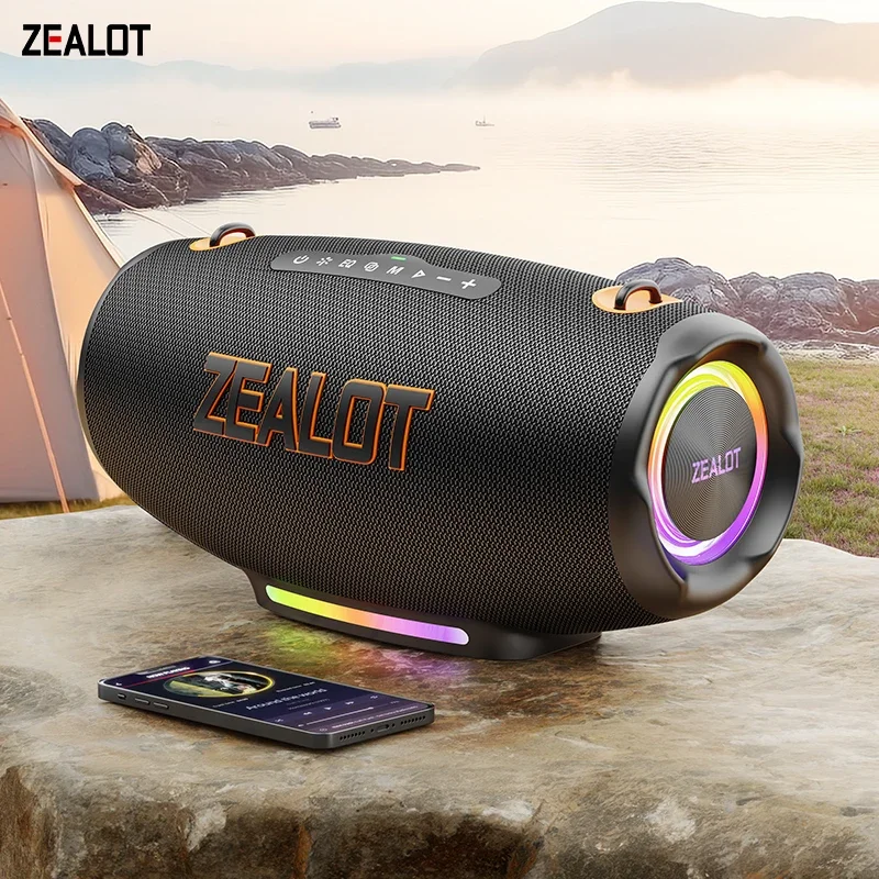Zealot-s127 Bluetooth Speakers 100W Enhanced Bass Portable Outdoor Wireless Speaker 12Hrs IPX6 Waterproof Speaker Bluetooth 5.4
