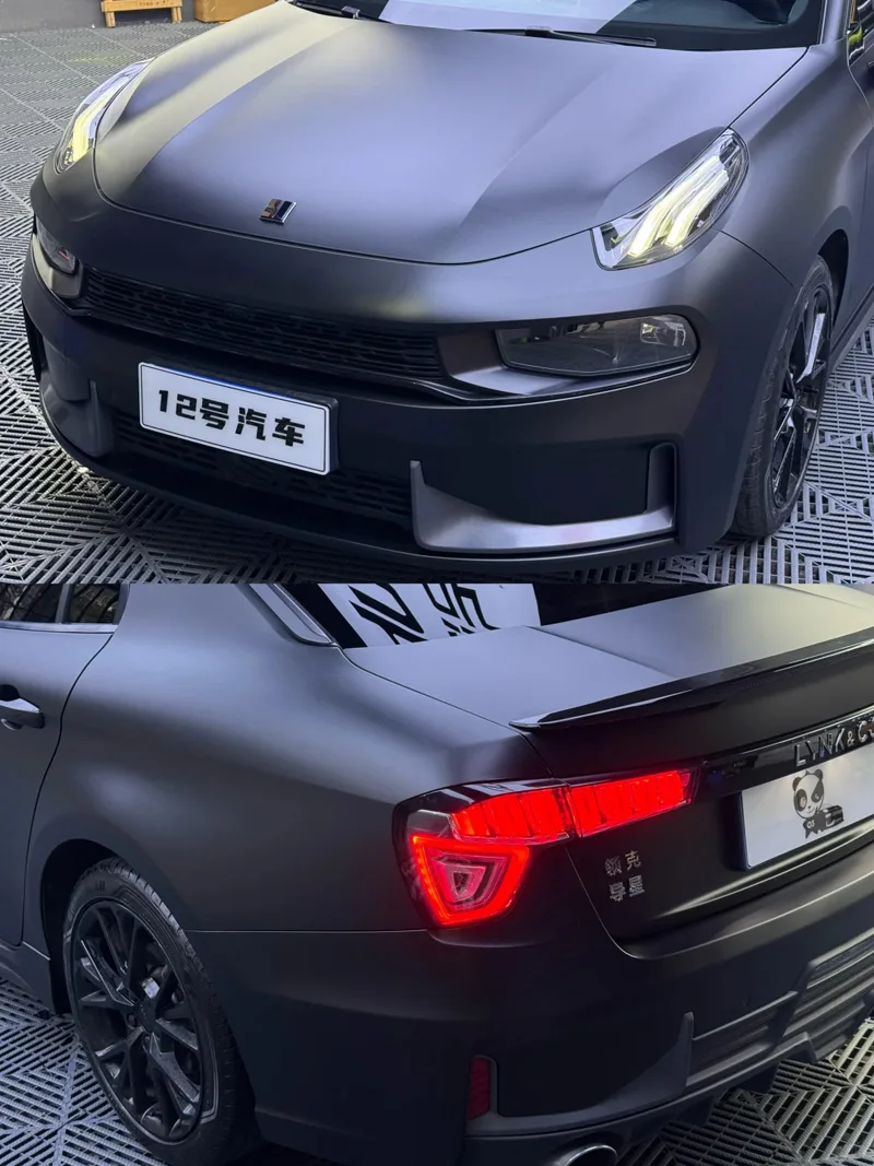 PET Matte Satin Schwarze Vinyl-Folienrolle mit Luftkanälen, Dehnbare Selbstklebende Aufkleber-Folie für Motorrad und Auto – Detail 3