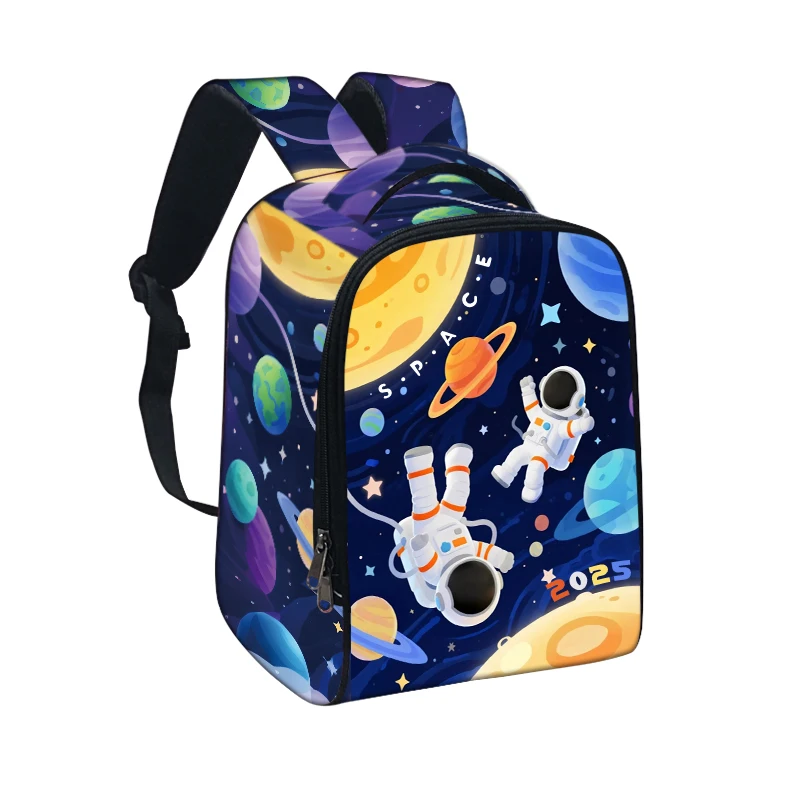 Astronaut / Spaceship Print Backpack Starry Night Galaxy Children School Bags Kids Kindergarten Backpack Toddler Diaper Book Bag