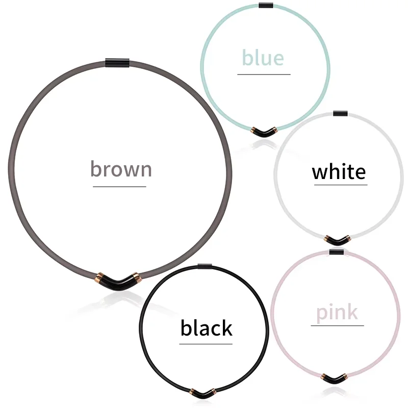 Negative Ion V-Shape Necklace Silicone Sport Unisex Health Balance Energy Fashionable Accessory For Sleep Aid And Circulation