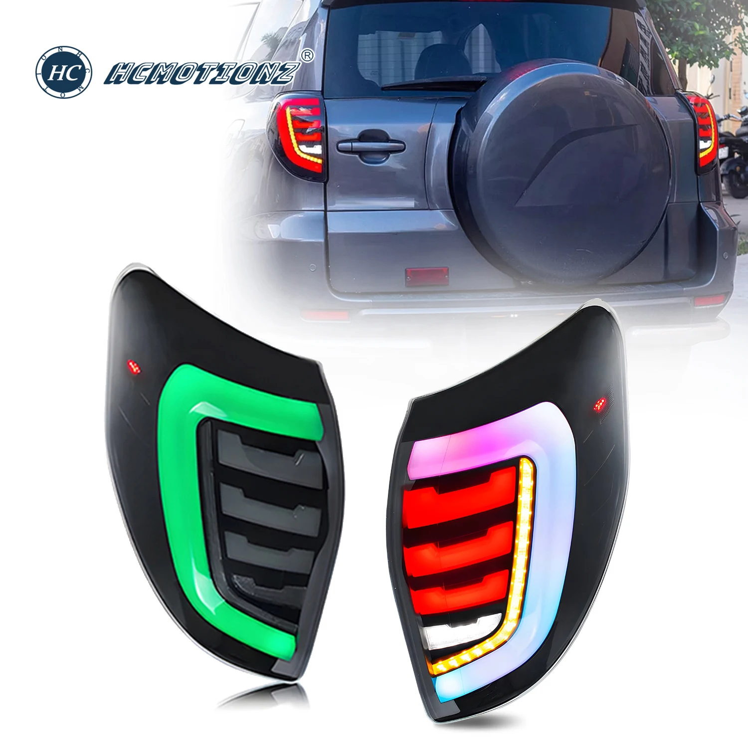 HCMOTIONZ RGB Tail Lights for Toyota Rav4 3th GEN 2006-2012 Start UP Animation DRL LED Back Lamps Assembly