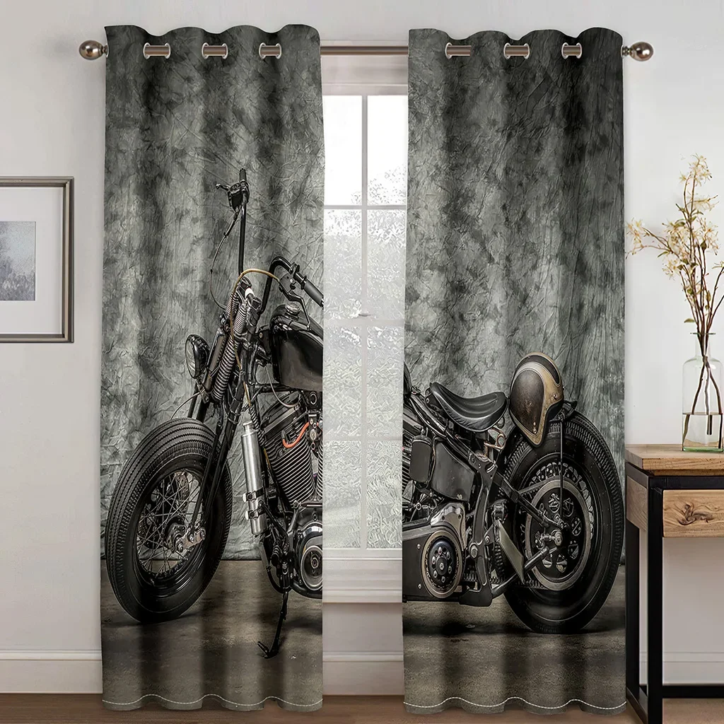 Cheap Truck Racing Car Off-road Vehicle Thin Windows Curtains for Boys Living Room Bedroom Valance Decor 2 Pieces Free Shipping