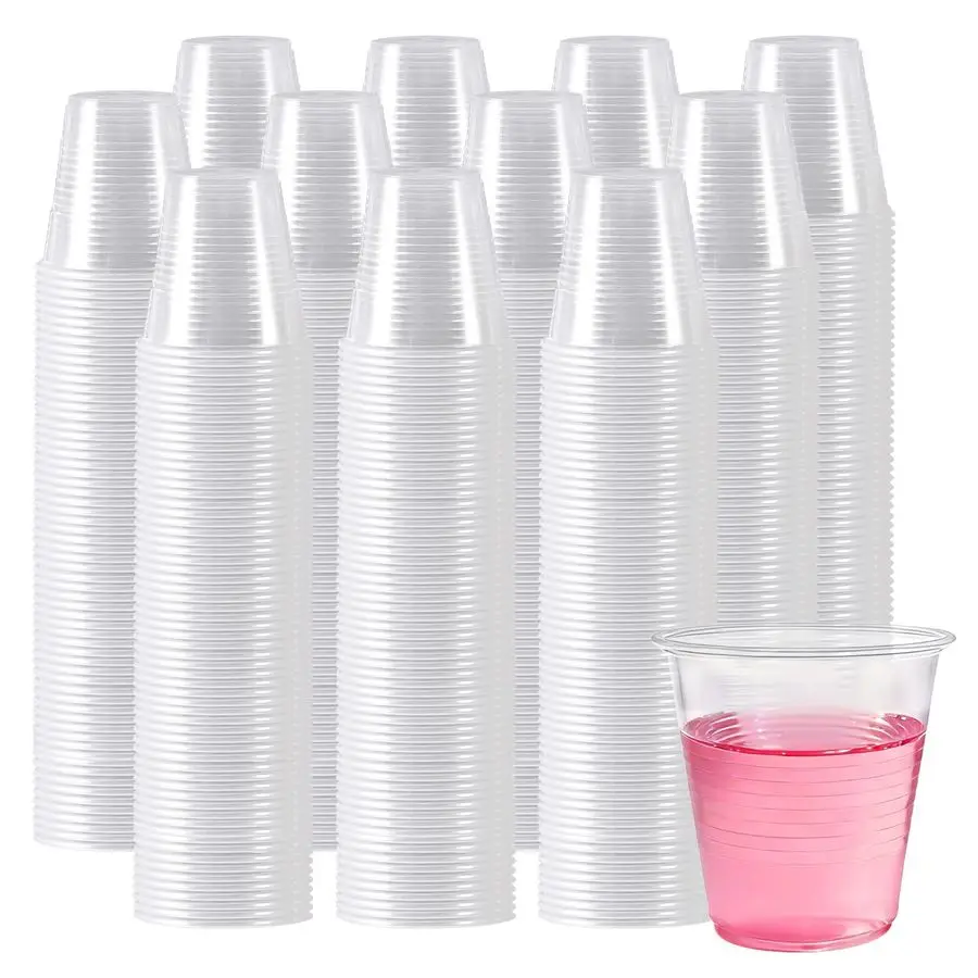 

1500 Pack 3 oz Clear Plastic Cups, Small Disposable Bathroom Cups Bulk, 3 Ounce Plastic Cup for Mouthwash, Sample, Transparent T
