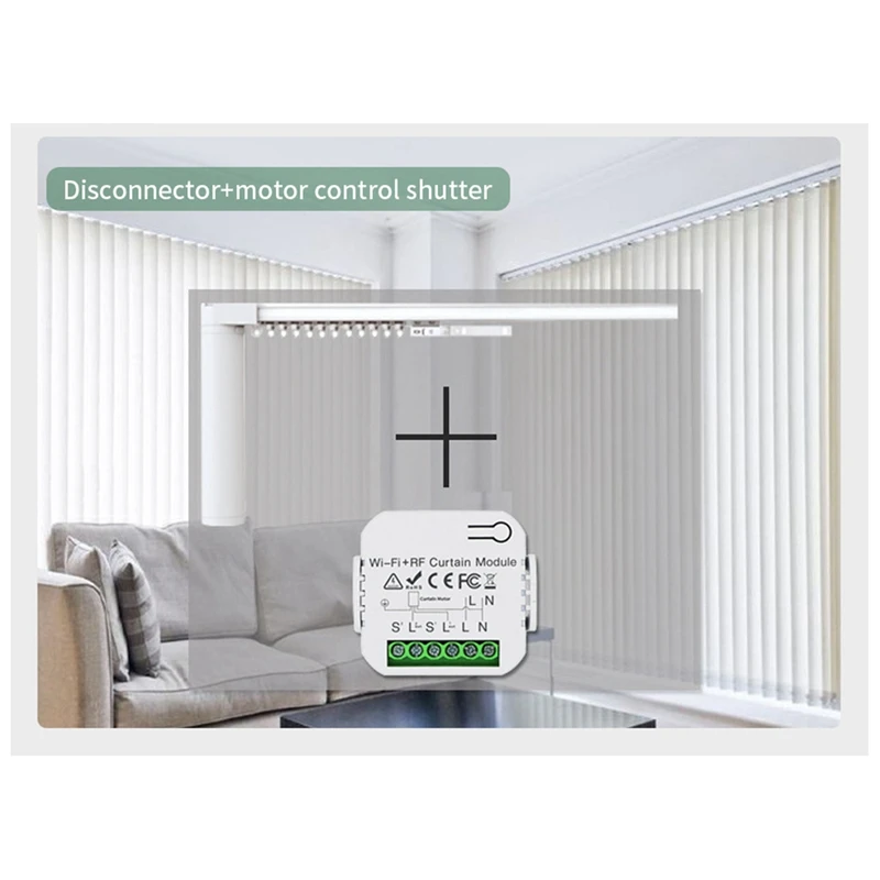 N15R-Tuya Smart Curtain Switch Wifi 433Mhz Roller Shutter Blinds Control Module With RF Remote For Electric Roller Shutter