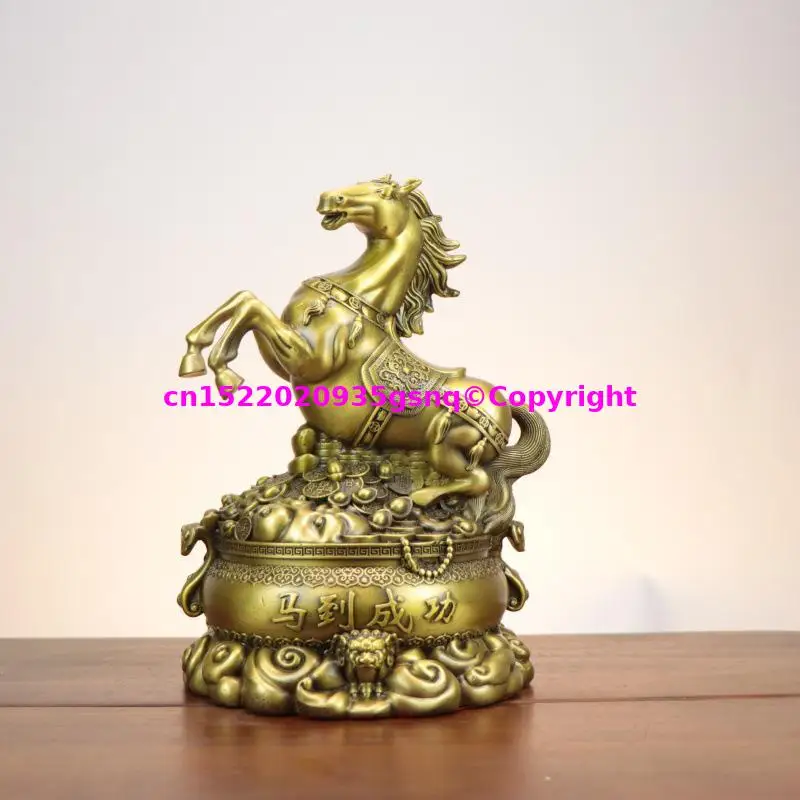 2026 HOME family attract wealth Drive away bad luck talisman handmade Wealth Gathering Treasure Pot Horse copper sculpture