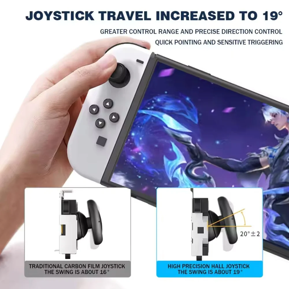 عصا التحكم بتأثير القاعة لنينتندو سويتش/لايت/OLED Joycon عصا الإبهام التناظرية لا أجزاء إصلاح عصا الكهرومغناطيسية لقاعة الانجراف