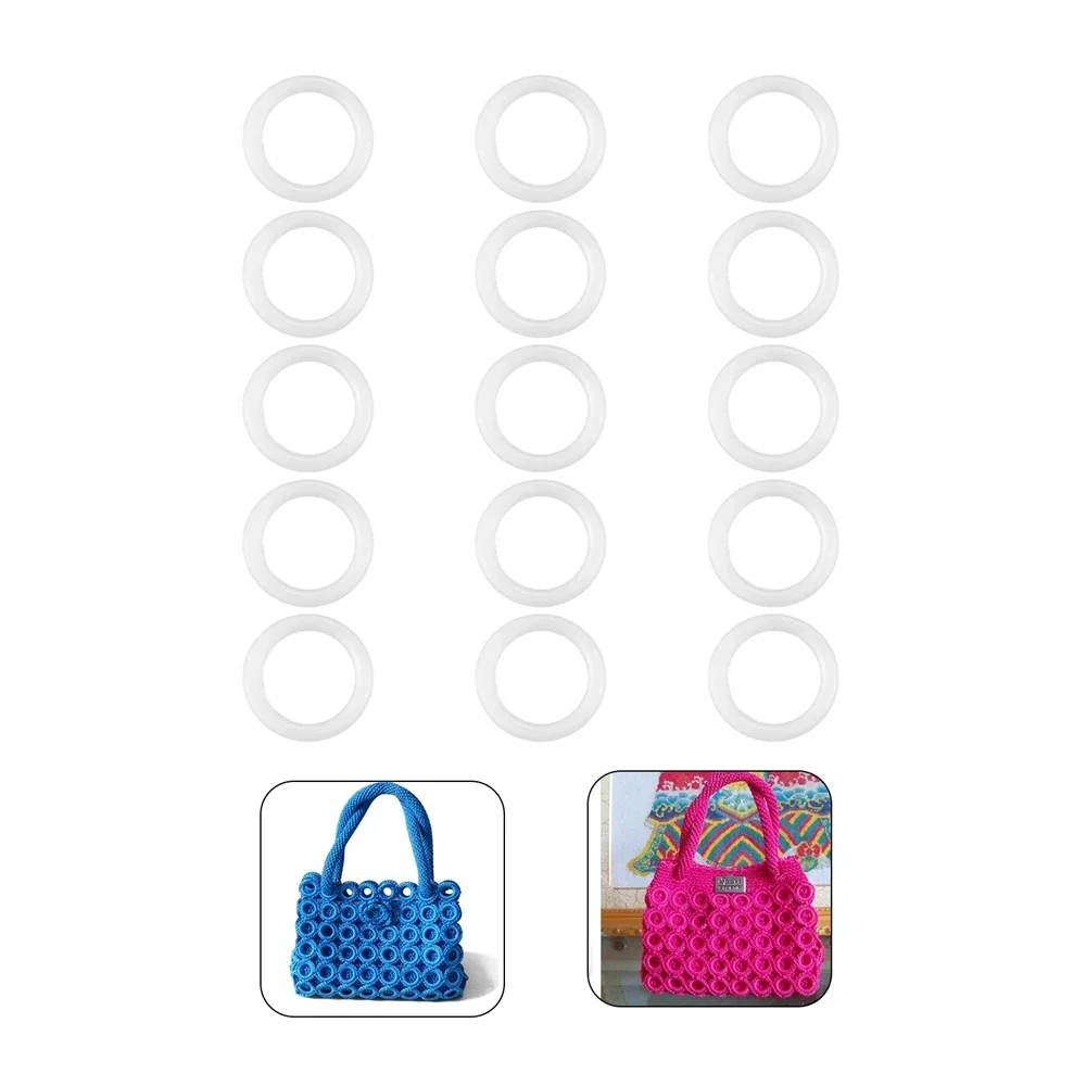 5/15/20/30pcs Crochet Rings DIY Crochet Circle Hook Plastic Craft Tool 12.7/16/19/22.2/25/28/38/50mm Hand-woven Bag Car Seat