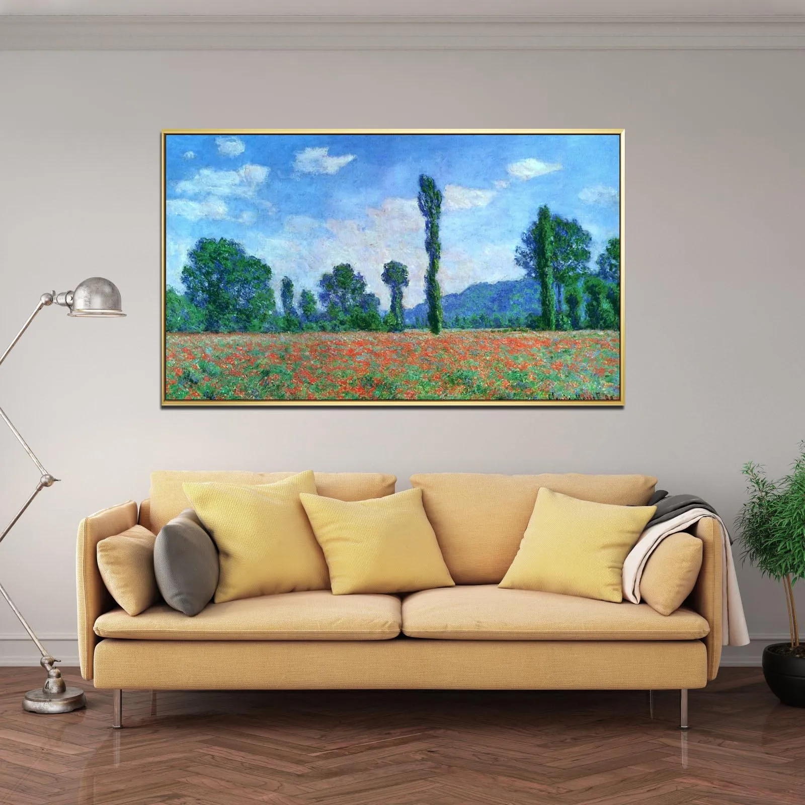 

Hand painted famous oil painting reproduction of Poppy Field in Giverny by Claude Monet impression landscape painting on canvas