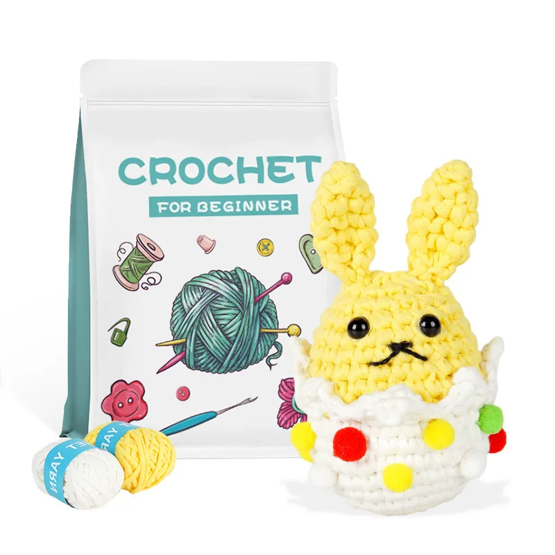 Пасхальный кролик, наборы для вязания своими руками, вязаная крючком шерстяная вязаная сумка, вязание крючком, поделки