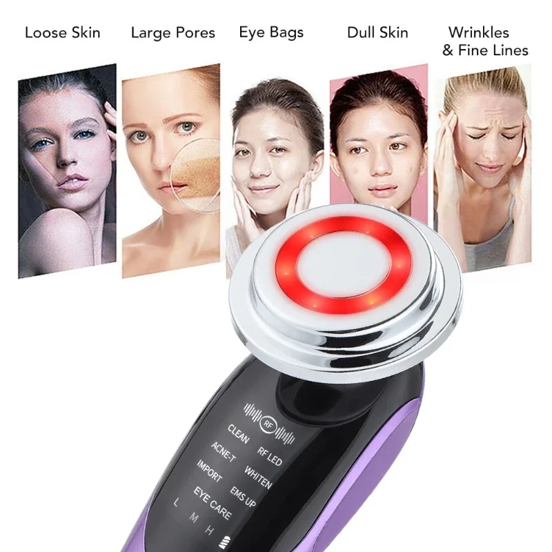 7-in-1 EMS ion introduction device facial color light beauty device  skin care device microcurrent rejuvenation skin care