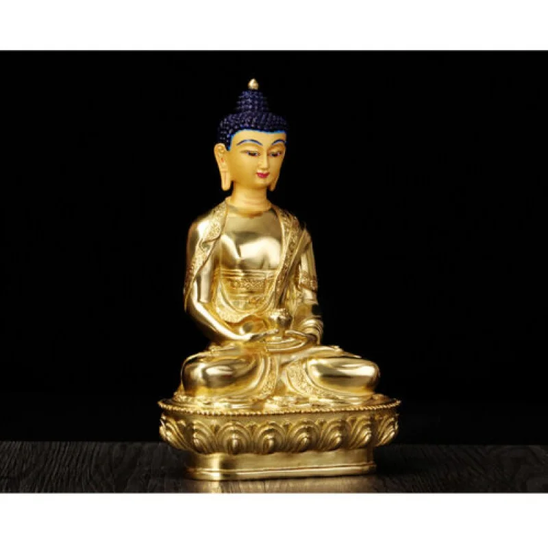 8 Inch Buddhist Old Hand Painted Bronze Statue Gilded Buddha Shakyamuni Amitabha Buddha Tara