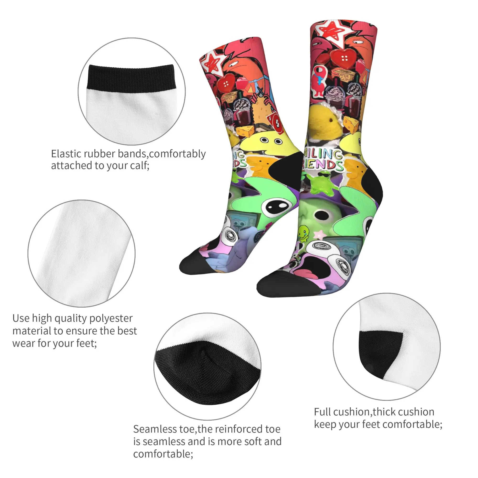 笑顔の友達ストッキングデザインエレガントな靴下秋の滑り止め靴下男性ランニング快適な靴下