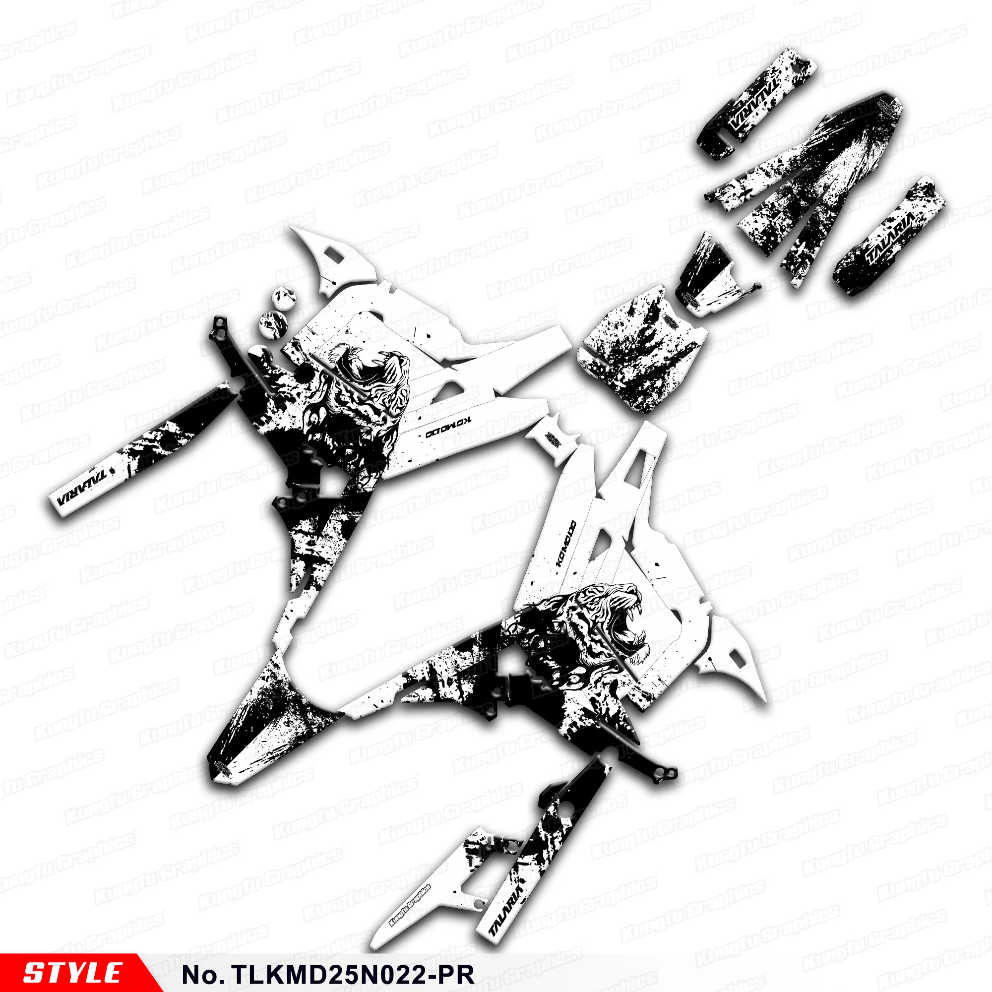 JY RACING Graphics Sheet Motorcycle Stickers for TALARIA KOMODO, Decorative, Style No.TLKMD25N022-PR
