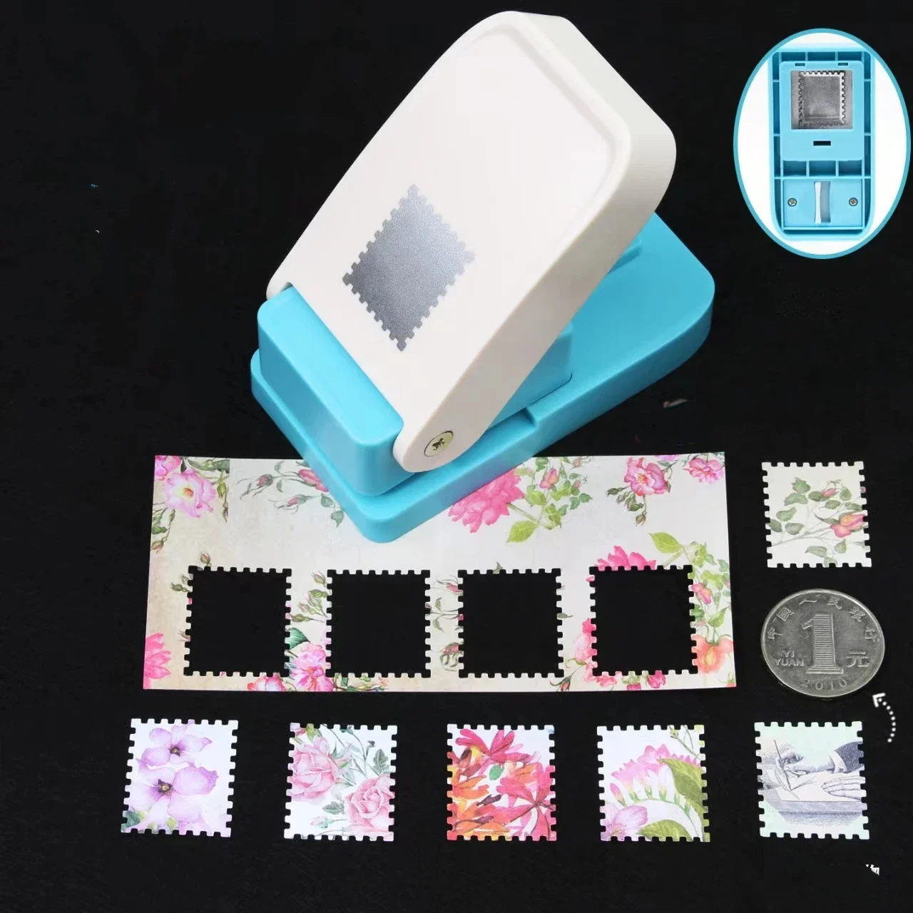 Protable Stamp Border DIY Punch Stamp Shape Craft Punch Embossing Machine Round Hole Punch Toothed Puncher Embosser